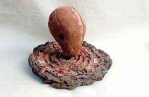 Nanni Valentini, Volto e luogo, 1980-83, terracotta greificata 44x 44 x 27 cm