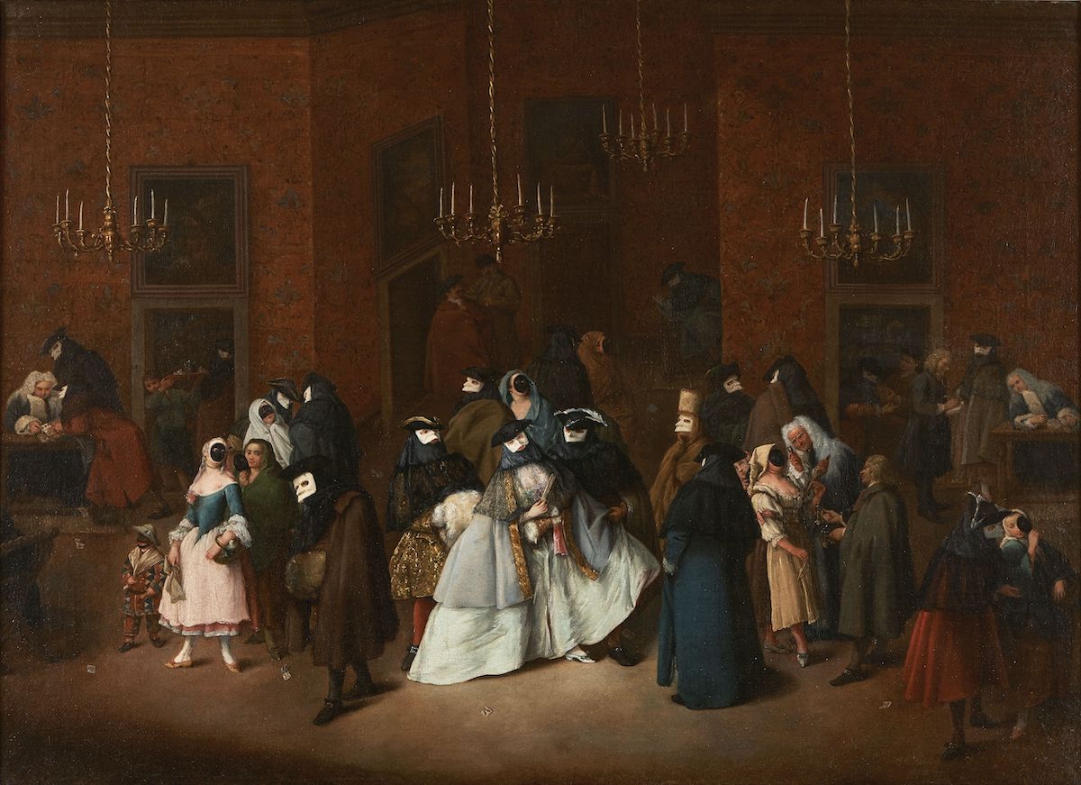 Pietro Longhi (Pietro Falca detto) (Venezia 1701 – 1785), Il Ridotto in Venezia, 1750 ca., olio su tela